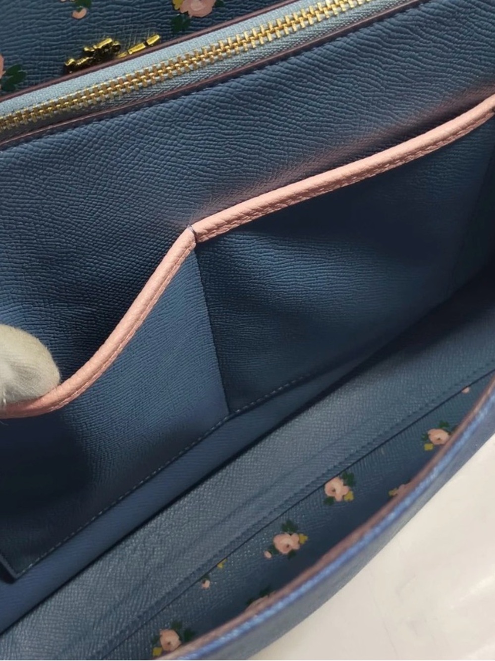 COACH Denim Blue Tote with Black Leather Straps - Picture 11 of 12